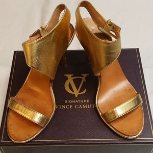 Vince Camuto Metallic Gold heels sandals
